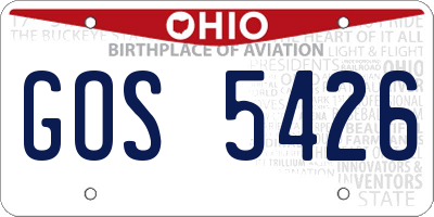 OH license plate GOS5426