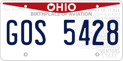 OH license plate GOS5428