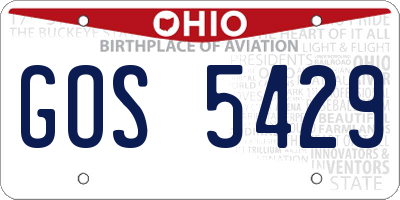 OH license plate GOS5429