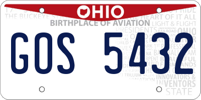 OH license plate GOS5432