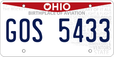 OH license plate GOS5433
