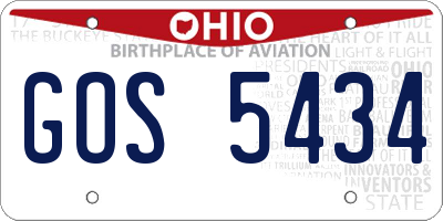 OH license plate GOS5434