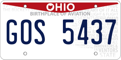 OH license plate GOS5437