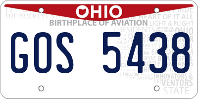 OH license plate GOS5438