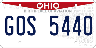 OH license plate GOS5440