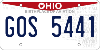 OH license plate GOS5441