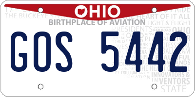OH license plate GOS5442
