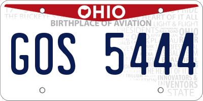 OH license plate GOS5444