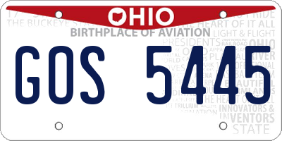 OH license plate GOS5445