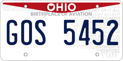 OH license plate GOS5452