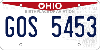 OH license plate GOS5453