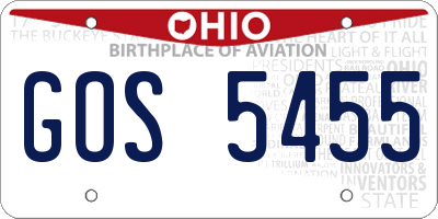OH license plate GOS5455