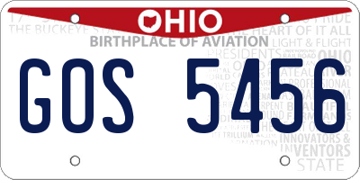 OH license plate GOS5456