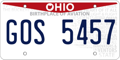 OH license plate GOS5457