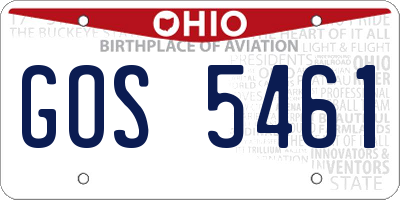 OH license plate GOS5461