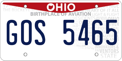 OH license plate GOS5465