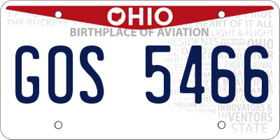 OH license plate GOS5466