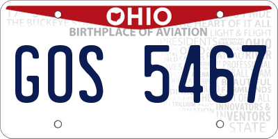 OH license plate GOS5467
