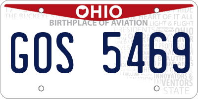 OH license plate GOS5469