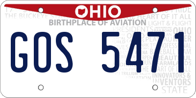 OH license plate GOS5471
