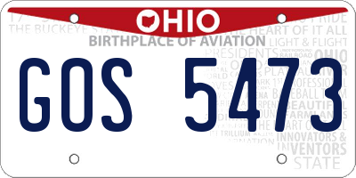 OH license plate GOS5473