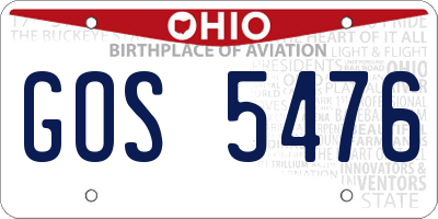OH license plate GOS5476