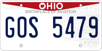OH license plate GOS5479