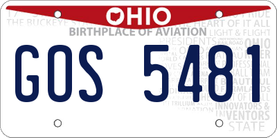 OH license plate GOS5481