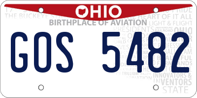 OH license plate GOS5482