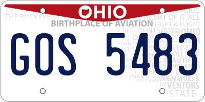 OH license plate GOS5483