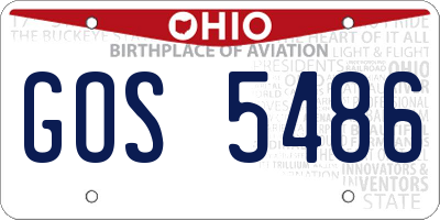OH license plate GOS5486