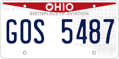 OH license plate GOS5487