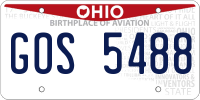 OH license plate GOS5488