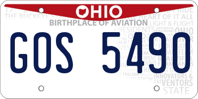 OH license plate GOS5490