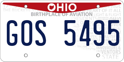 OH license plate GOS5495