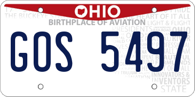 OH license plate GOS5497