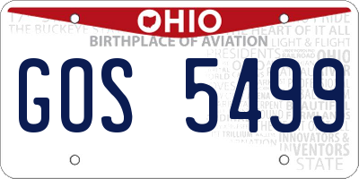 OH license plate GOS5499