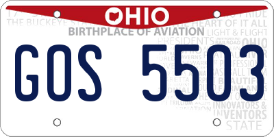 OH license plate GOS5503