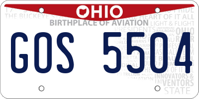 OH license plate GOS5504