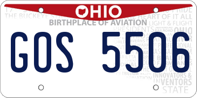 OH license plate GOS5506