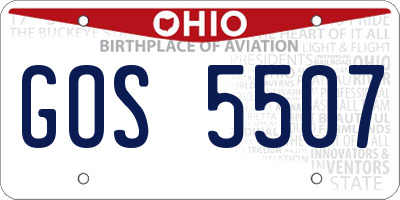 OH license plate GOS5507