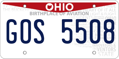 OH license plate GOS5508