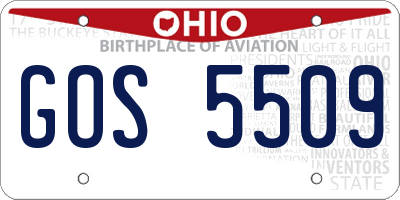 OH license plate GOS5509