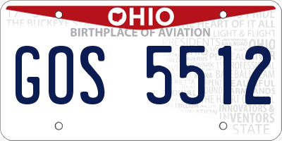 OH license plate GOS5512