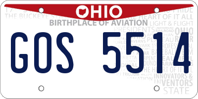 OH license plate GOS5514