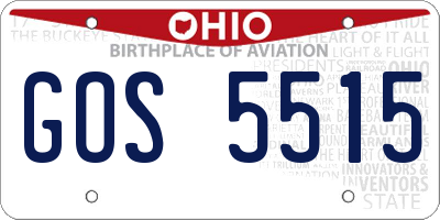 OH license plate GOS5515