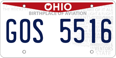 OH license plate GOS5516