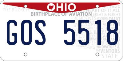 OH license plate GOS5518