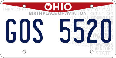 OH license plate GOS5520