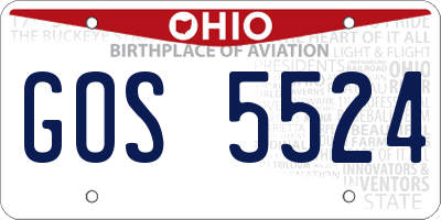 OH license plate GOS5524